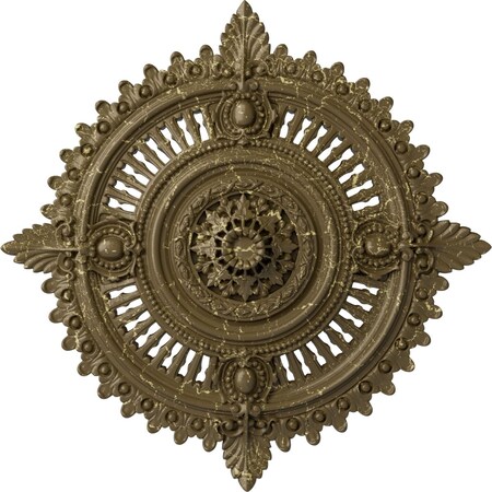 Ekena Millwork Haylynn Medallion (Canopies up to 1 1/4"), 29 1/8"OD x 1 1/4"ID x 4"P, Mississippi Mud Crackle CM29HYMMC